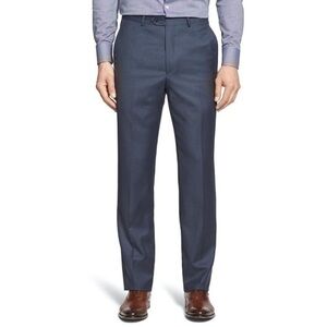 Santorelli Men’s Romeo Flat Front Medium Blue Wool Dress Pants NWT Size 52